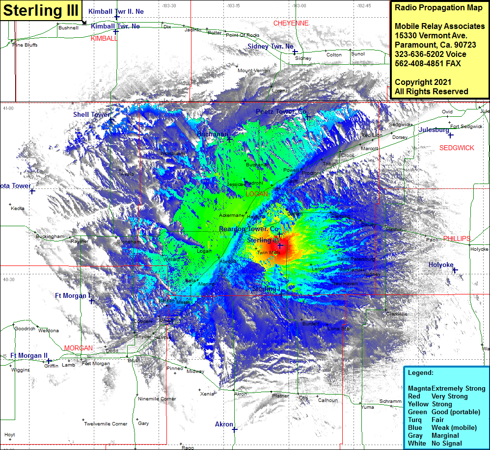 heat map radio coverage Sterling III